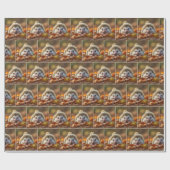 Herfstegels met gebreid Pet Cadeaupapier (Vlak)