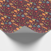 Herfstelementen, donkere achtergrond, cadeaupapier (Hoek)