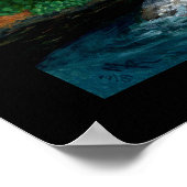 Herfsten in het bos - Appalachian Waterfall Painti Poster (Hoek)