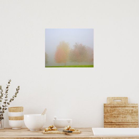 Herfsten in nevel poster (Keuken)