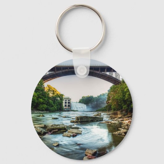 Herfsten onder de brug sleutelhanger (Voorkant)
