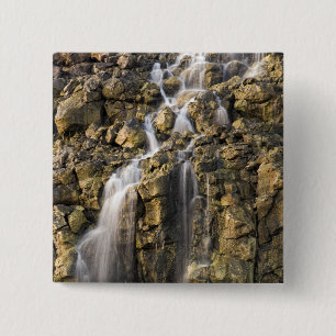 Herfsten van vulkanische rotsafval vierkante button 5,1 cm