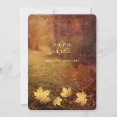 herfstespoor esple vertrekt rustige bruiloft kaart (Achterkant)