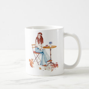 Herfstfantasie – Meisje, koffie & nieuwsgierige ee Koffiemok
