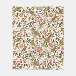 Herfstfazant Folk Art Fleece Deken