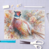 Herfstfazant onder Herfst gebladerte Tissuepapier (Craft)