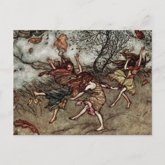 “Herfstfeeën” van Arthur Rackham Briefkaart (Voorkant)