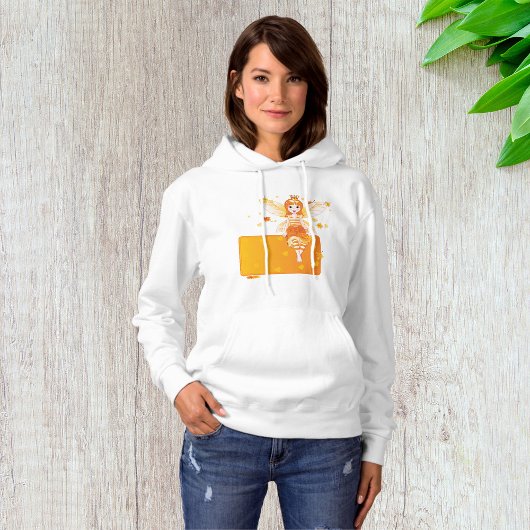 Herfstfeeënprinses met Oranje bladeren en kroon Hoodie