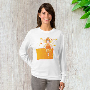 Herfstfeeënprinses met Oranje bladeren en kroon T-shirt