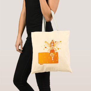 Herfstfeeënprinses met Oranje bladeren en kroon Tote Bag