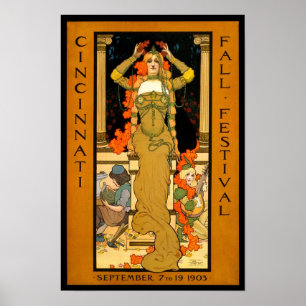 Herfstfeest, 1903. Vintage Reclame Poster