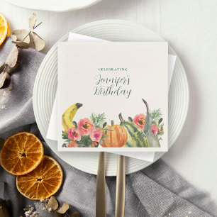 Herfstfeest Kleurrijke Pompoenen Verjaardagsfeest Servet