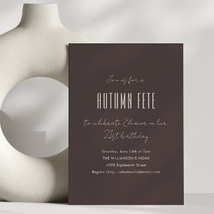 Herfstfeest Minimalistische 21e Verjaardag Bruin Kaart