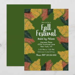 Herfstfestival Evenement Stempel Bladeren Kaart