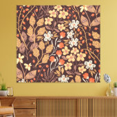 Herfstflora:  naadloos patroon canvas afdruk (Insitu (Woonkamer))