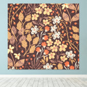 Herfstflora:  naadloos patroon canvas afdruk (Insitu (Houten vloer))