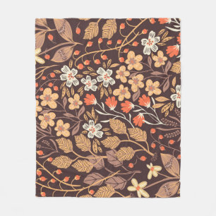Herfstflora: naadloos patroon fleece deken
