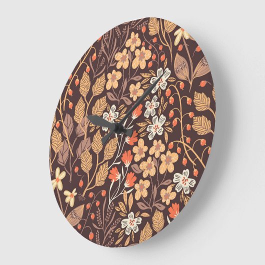 Herfstflora: naadloos patroon grote klok (Hoek)