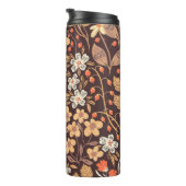 Herfstflora:  naadloos patroon thermosbeker (Geroteerd rechts)