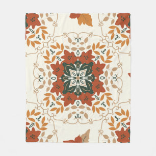 Herfstfluistert: Floral Geometric Blend Fleece Deken