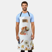 Herfstgevoel bloemenpompoenmonogram schort (Gedragen)