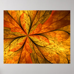 Herfstgevoel, moderne Abstracte fractale ventilato Poster