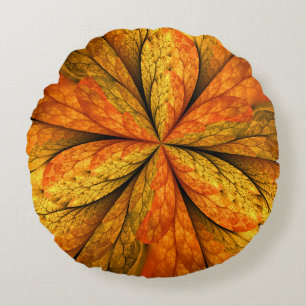 Herfstgevoel, moderne Abstracte fractale ventilato Rond Kussen
