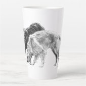 Herfstgezellen in de schaduw latte mok (Voorkant)