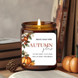 Herfstglans Pompoen & Bladeren Knus Herfst Vierkante Sticker