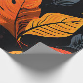 Herfstgloed: stralende bladpatronen cadeaupapier (Hoek)