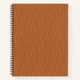 Herfstgolvende lijnen notitieboek | Bruin & Oranje