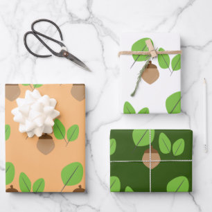 Herfstgroen Blad Herfsttijd  Inpakpapier Vel