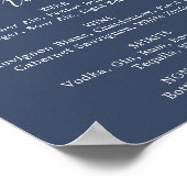 Herfstgroen | Bruiloftsdrankjes Menu Bord in Navy Poster (Hoek)