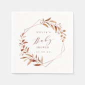 Herfstgroen Geometrische Rustieke Baby Shower Serv Servet (Voorkant)