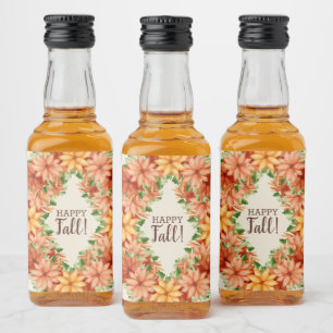 Herfstgroen Herfst Bloemstuk Mini Likeurfles Etiket