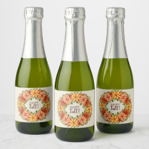 Herfstgroen Herfst Bloemstuk Mini Sparkling Wijnetiket