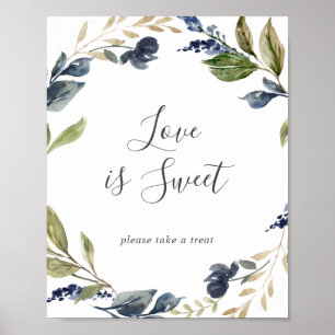 Herfstgroen Liefde Is Zoete Trouwbord Poster