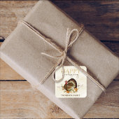 Herfstgroen Waterverf bladeren Thanksgiving Vierkante Sticker