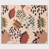 Herfstherfstblad van herfst en bladeren met geomet cadeaupapier (Vlak)