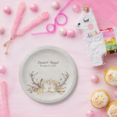 Herfsthert antler bruiloft papieren bordje (Feest)