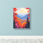 Herfstheuvels | Waterverf voor herfstbladeren en b Canvas Afdruk (Insitu (Houten vloer))