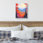 Herfstheuvels | Waterverf voor herfstbladeren en b Canvas Afdruk (Insitu (Slaapkamer))