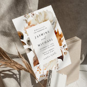 Herfstige Landelijke Bruiloft Bloemen Kaart