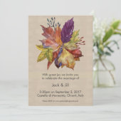 Herfstige uitnodiging met rustieke uitstraling (Staand voorkant)