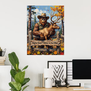 Herfstironie: Bigfoot's Woodland Observation Poster