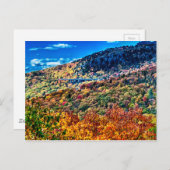 herfstjaars ochtend over de blauwe bergpas briefkaart (Voorkant / Achterkant)