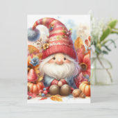 Herfstkabouter en bladeren waterverf calligrafie t kaart (Staand voorkant)