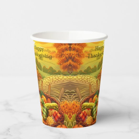 Herfstkalkoen pompoenen Thanksgiving papieren beke Papieren Bekers (Links)