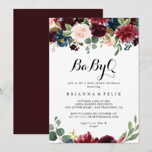 Herfstkalligrafie BabyQ Baby shower Barbecue Kaart