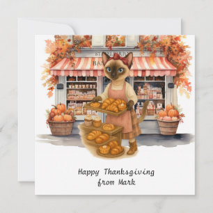 Herfstkat bij BAKKERIJ SHOP – Herfst Season Greeti Feestdagenkaart